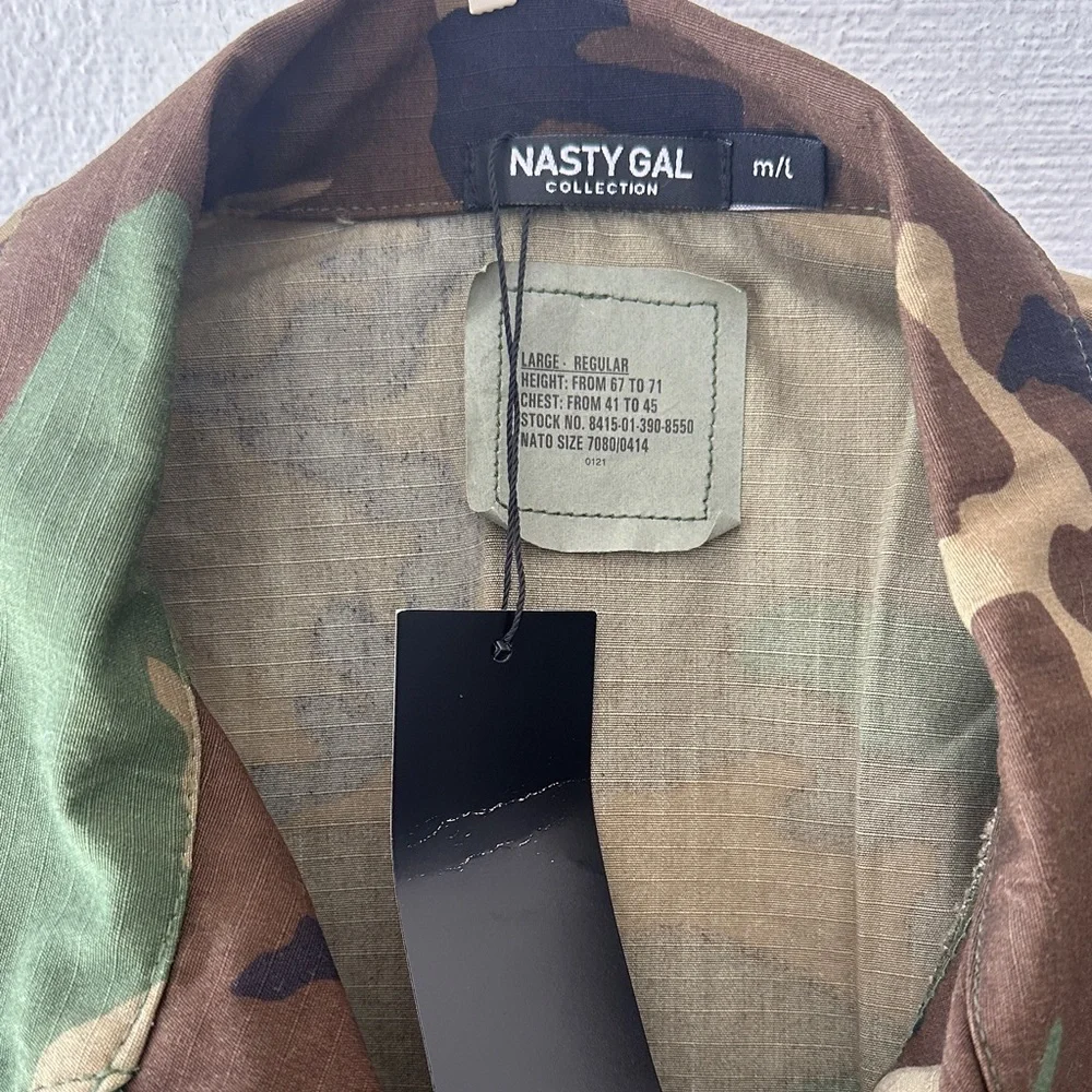 Camo Utility Jacket Nasty Gal Size L - Picture 2 of 6